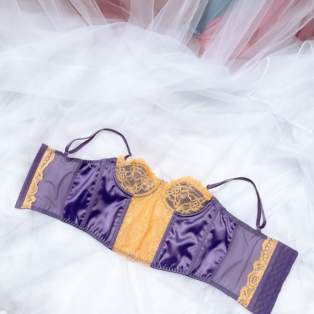 urban outfitters purple cropped corset top small - Picture 6 of 6